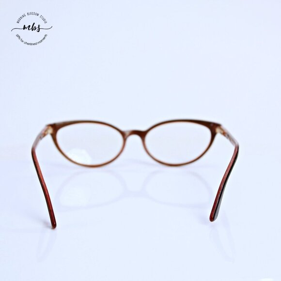 Chanel Cat Eye Vintage Eyeglasses Frame Black Brown Gold 50-17-140 - Picture 5 of 13